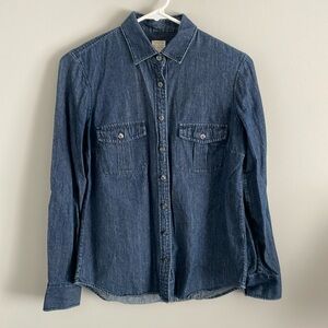 J.Crew Factory 100% Cotton Denim Shirt - Dark Blue